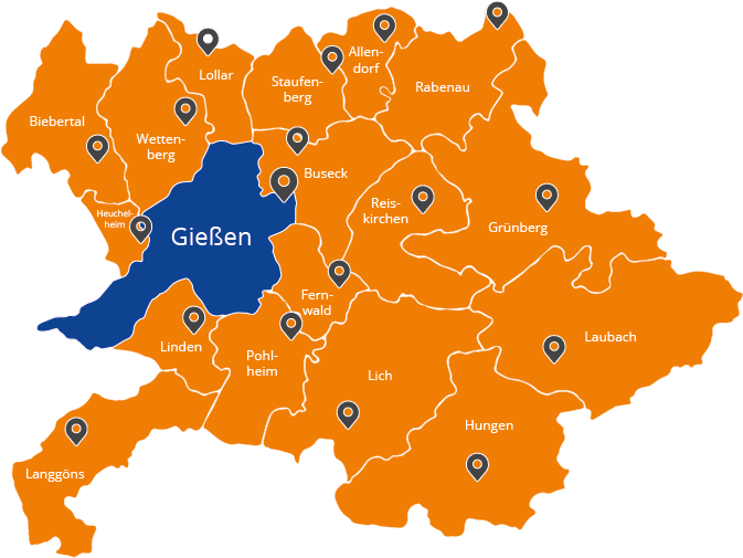 Landkreis Gießen Karte